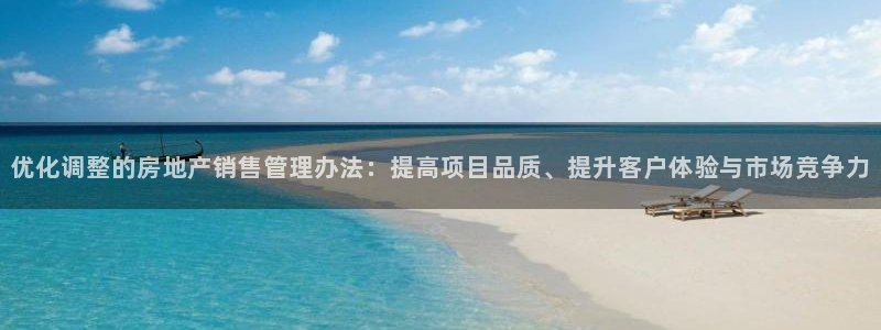 新宝5登录：优化调整的房地产销售管理办法：提高项目品质、提升